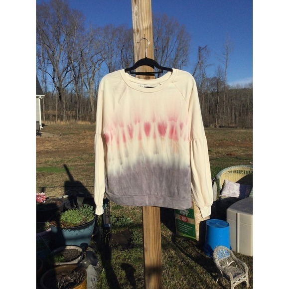 Knox Rose Tops - Knox rose womens sweatshirt size XL extra large white pink NEW tie dye tie-dye